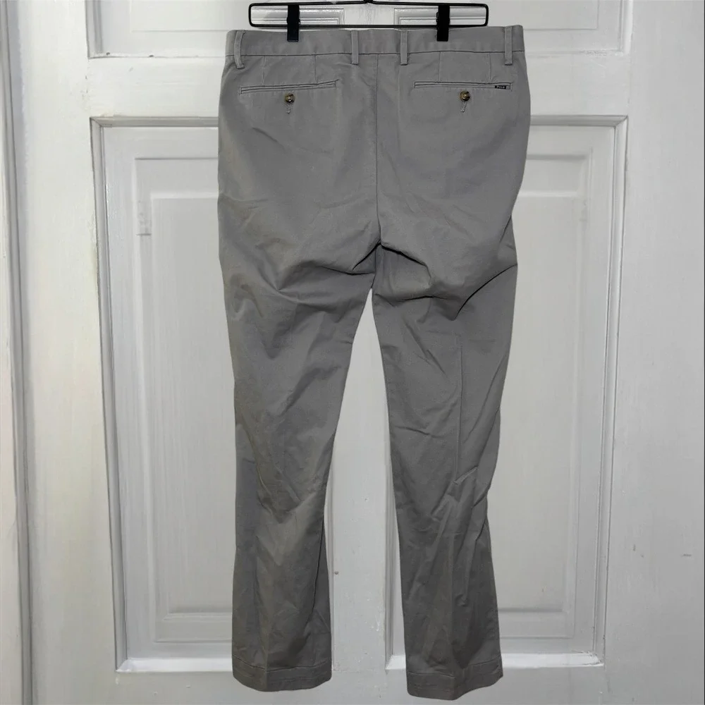 Polo Ralph Lauren Stretch Slim Fit Chino Pant Mens 34x32 Gray Cotton Twill - Picture 5 of 9